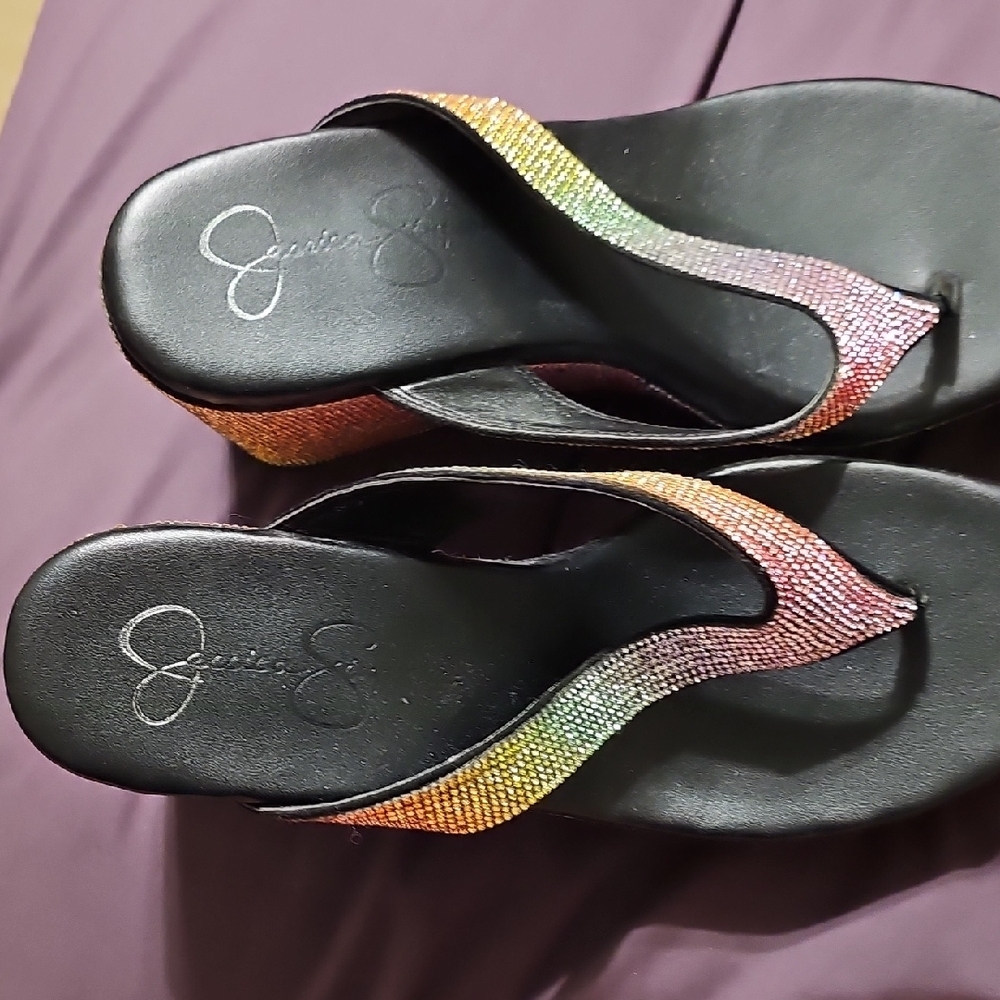 Colorful Rhinestone Women's Sandals - Picture 4 of 4